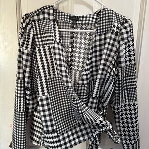 Herringbone silky work blouse. Never worn.